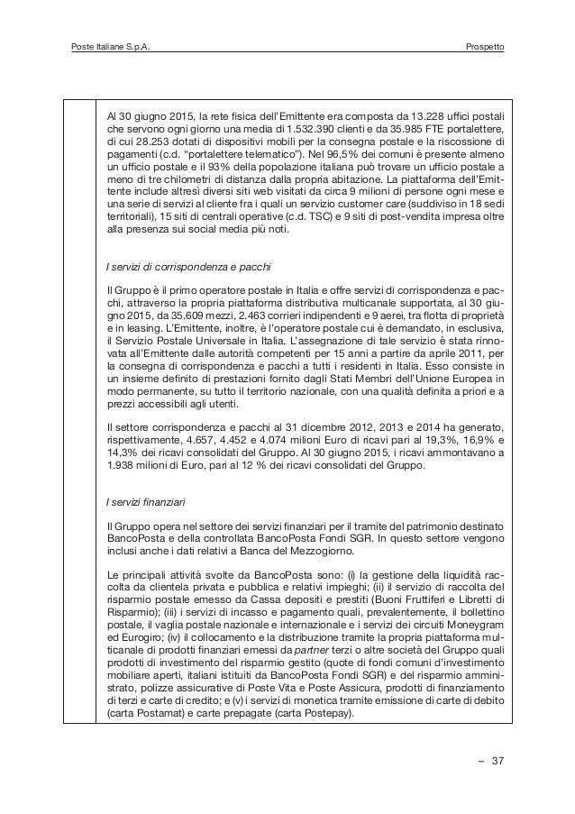 IL PROSPETTO INFORMATIVO A QUESTO LINK SCARICA